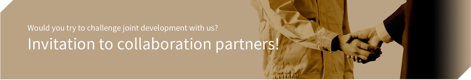 Would you try to challenge joint development with us? Invitation to collaboration partners!