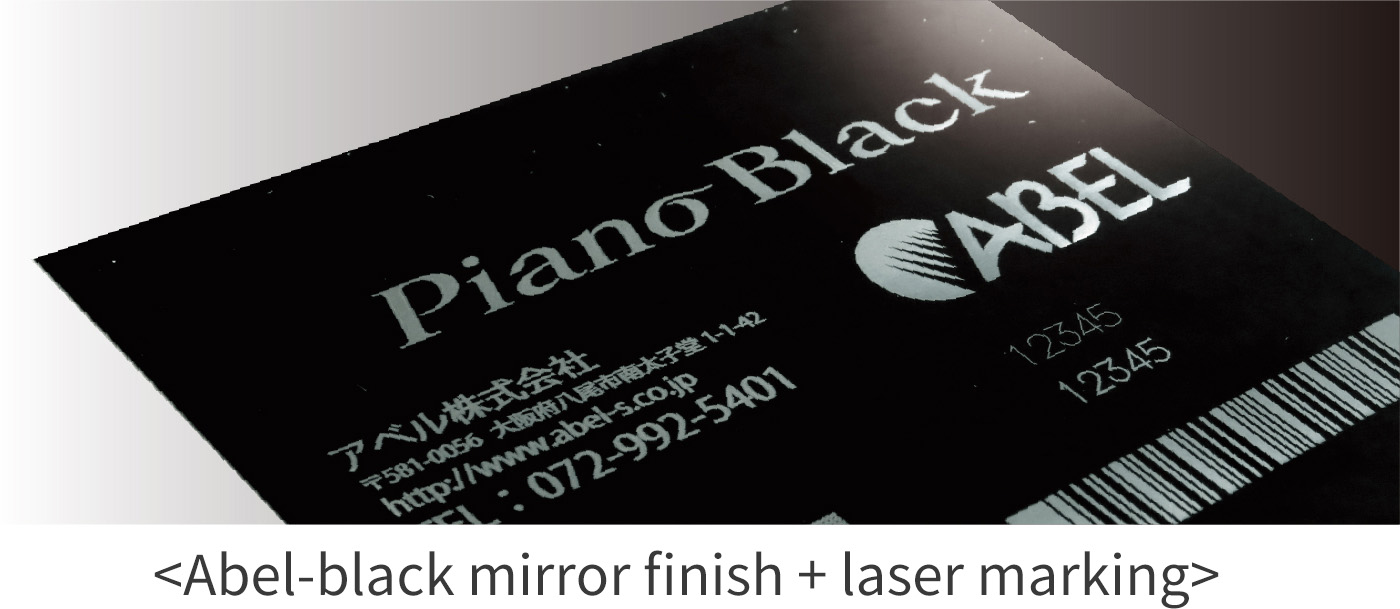 Abel-black mirror finish + laser marking